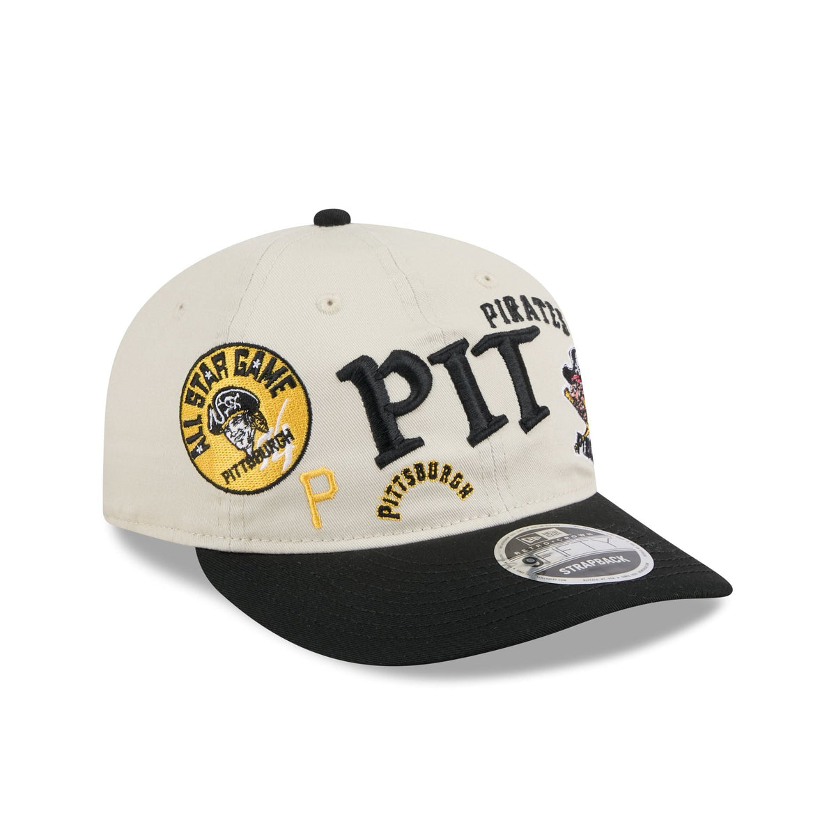 Pittsburgh Pirates Scattered Patches Retro Crown 9FIFTY Snapback Hat