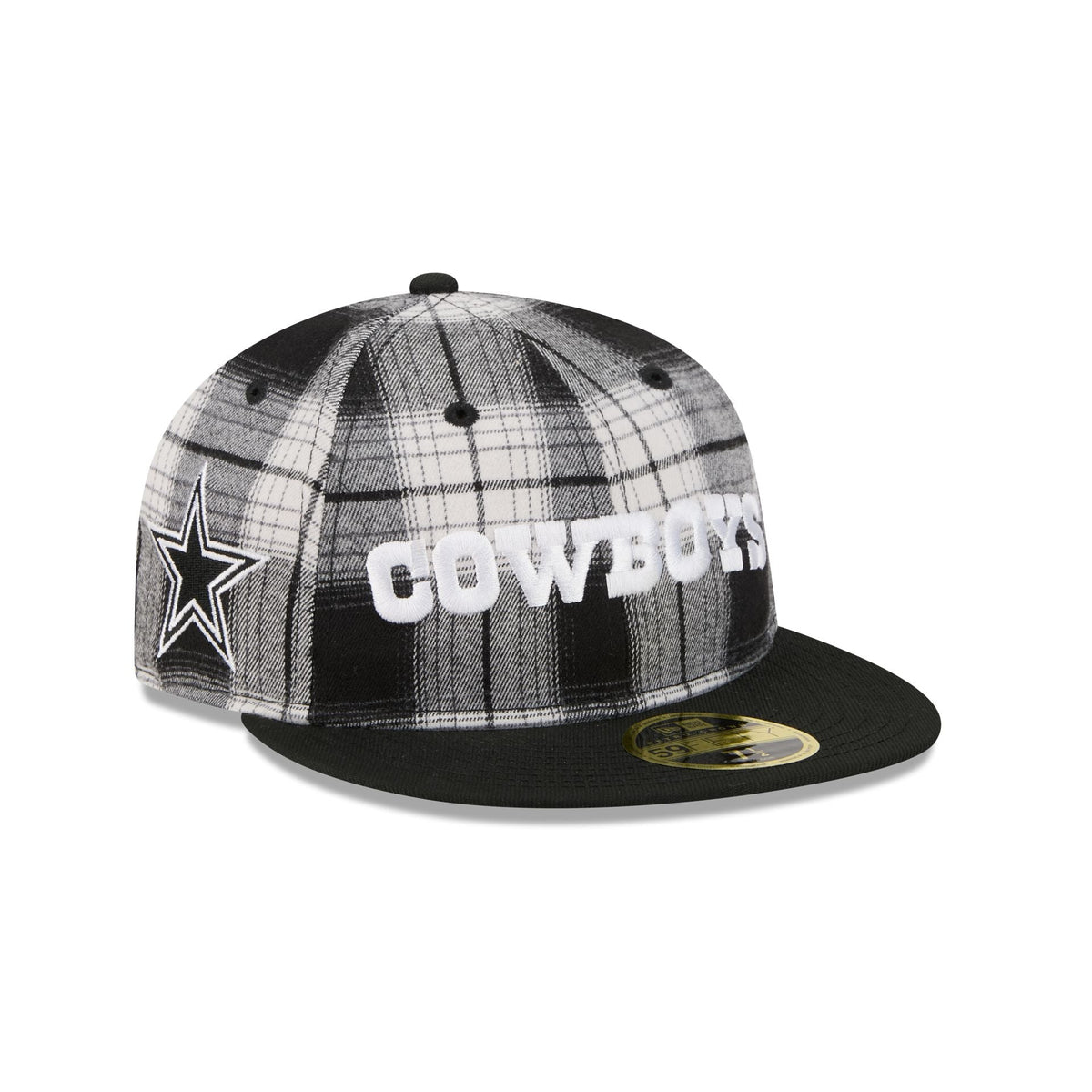 Dallas Cowboys Grunge Plaid Retro Crown 59FIFTY Fitted Hat