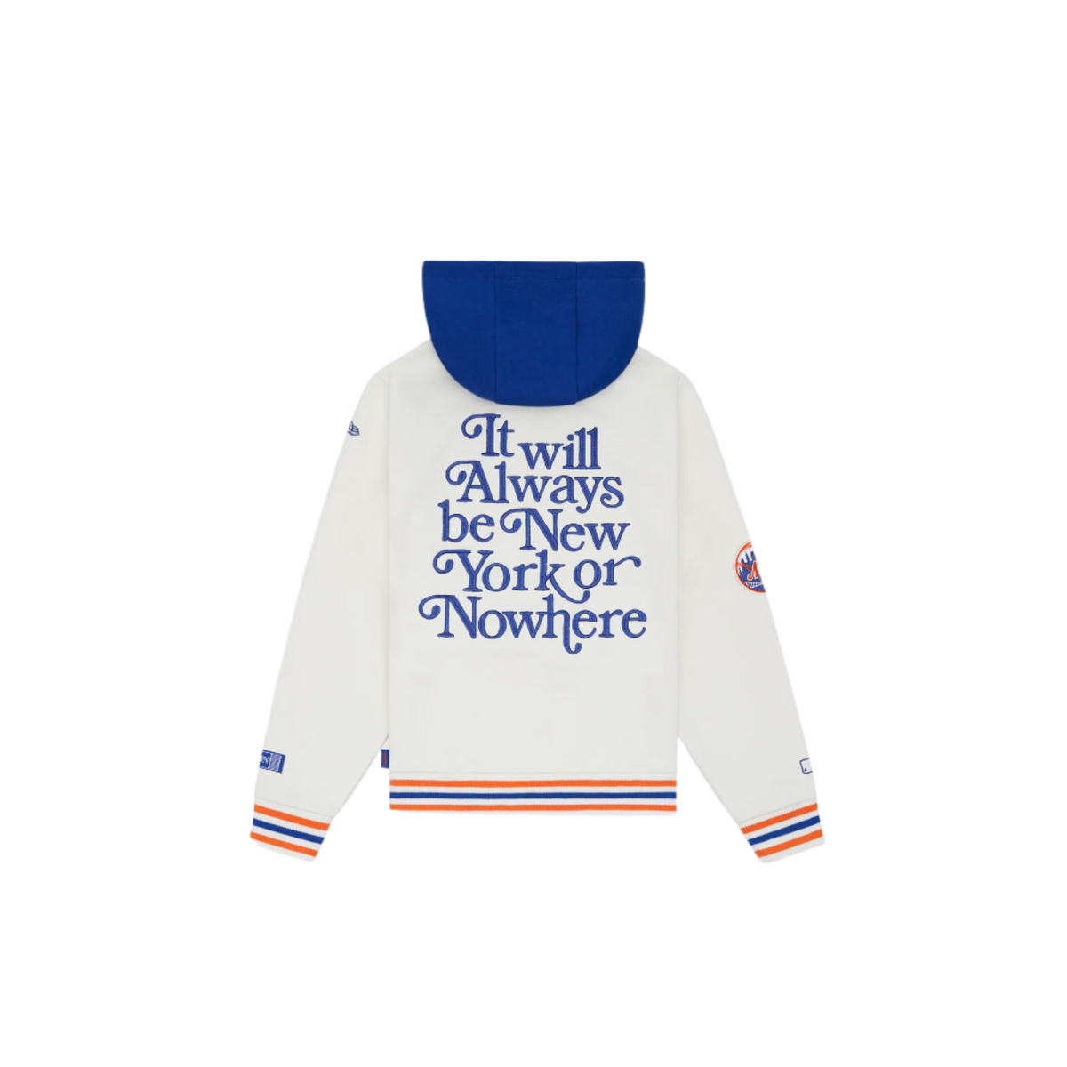 New York or Nowhere x New York Mets Youth Chrome White Motto Hoodie